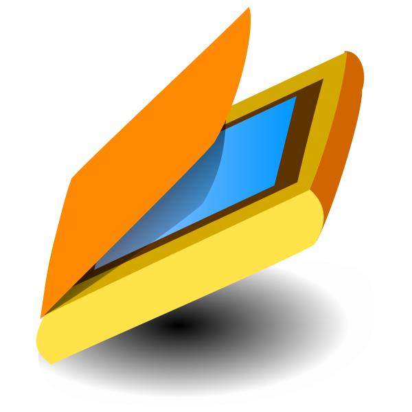 SVG Vector drawing of tilted yellow scanner