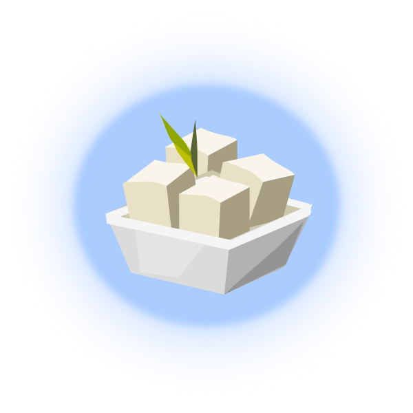 SVG Vector drawing of tofu serving