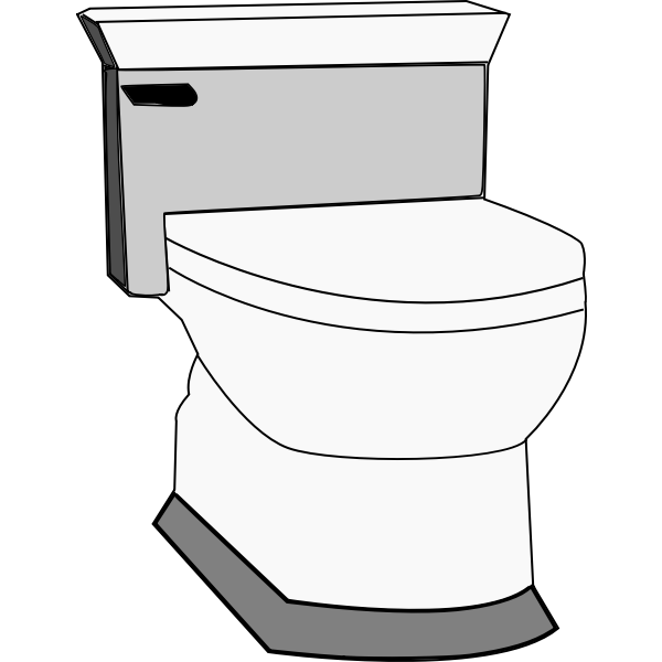 SVG Vector drawing of toilet with flusher