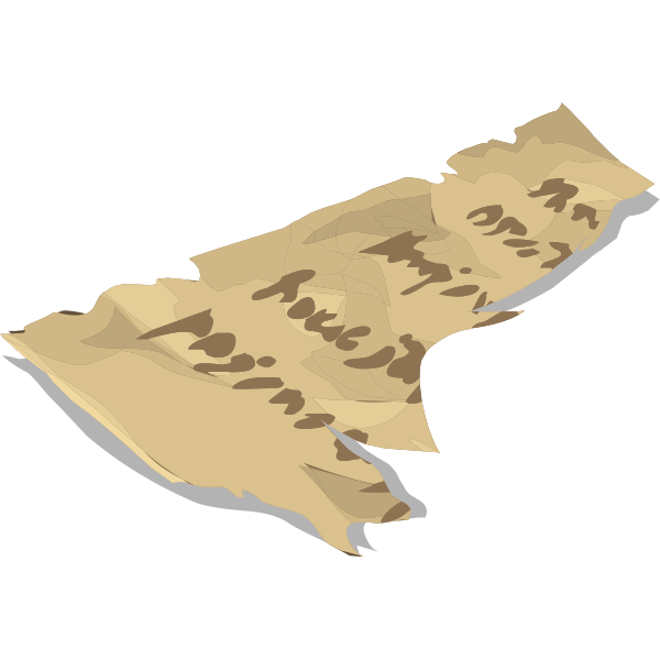 SVG Vector drawing of torn artifact manuscript