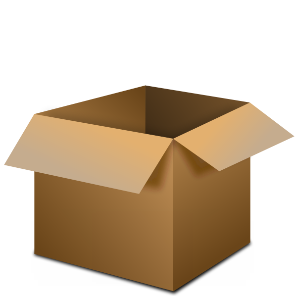 SVG Vector drawing of transportation package box open