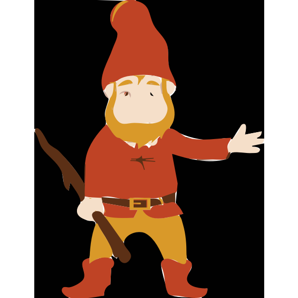 SVG Vector drawing of troll with stick