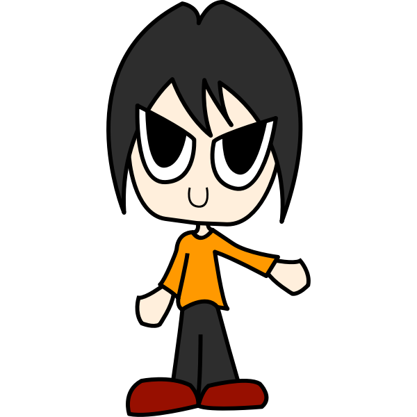 SVG Vector drawing of upset little boy