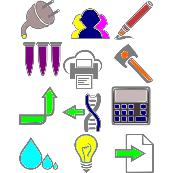 SVG Vector drawing of various signs icons set