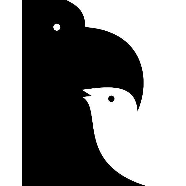 SVG Vector drawing of war and peace black and white sign