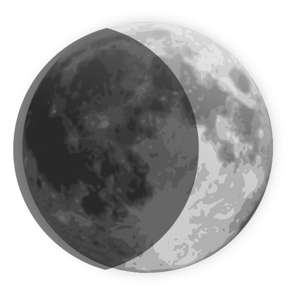 SVG Vector drawing of weather forecast color symbol for crescent moon