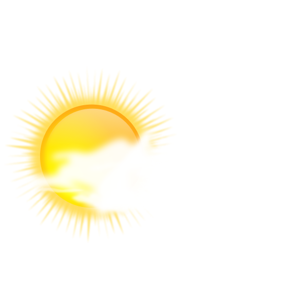 SVG Vector drawing of weather forecast color symbol for sunny to cloudy sky