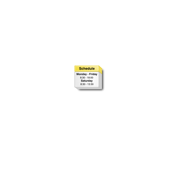 SVG Vector drawing of white and yellow schedule software link