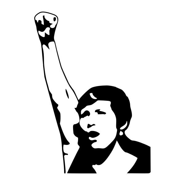 SVG Vector drawing of woman power raised hand