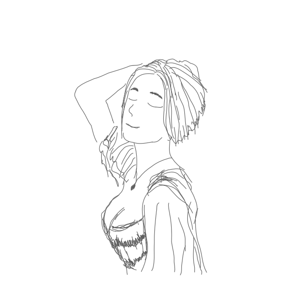 SVG Vector drawing of woman showing off her shoulder