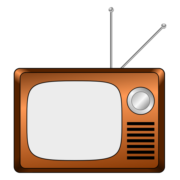 SVG Vector drawing of wooden TV set