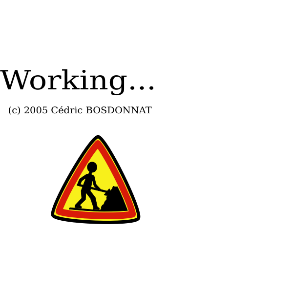 SVG Vector drawing of working sign for a computer process