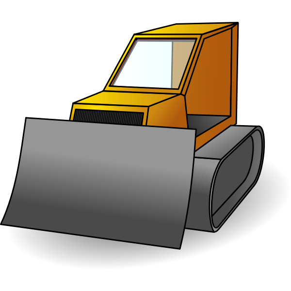 SVG Vector drawing of yellow bulldozer