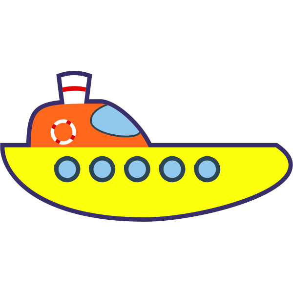 SVG Vector drawing of yellow cartoon boat