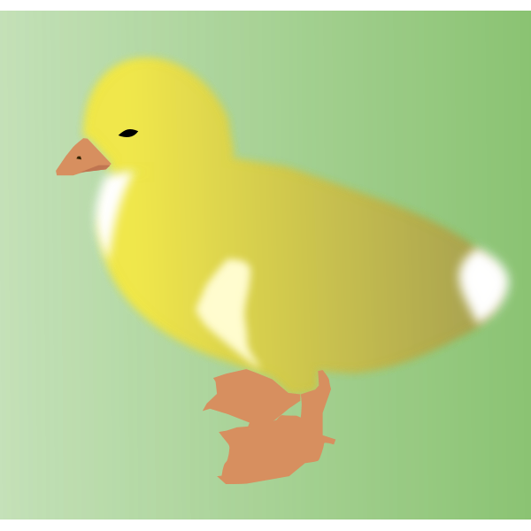 SVG Vector drawing of yellow chick on green background