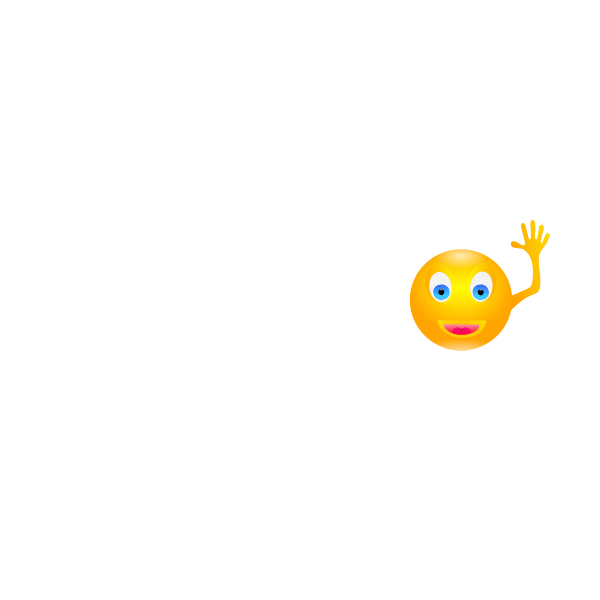 SVG Vector drawing of yellow hand waving smiley