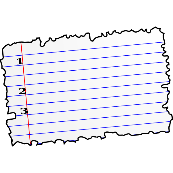 SVG Vector drawing of yellow lined writing paper with flower