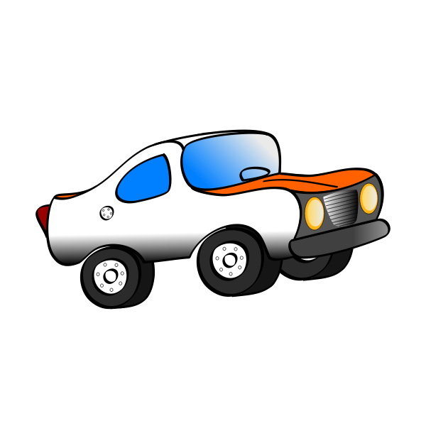 SVG Vector drawing side view of orange car