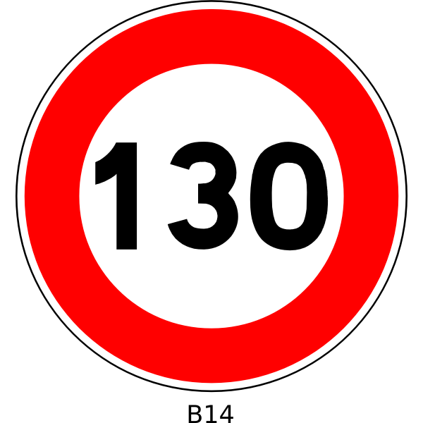 SVG Vector graphics of 130 speed limitation traffic sign