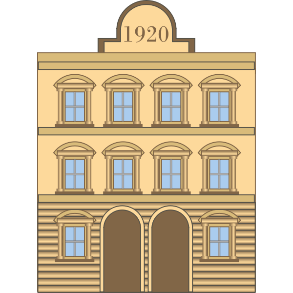 SVG Vector graphics of 1920s neoclassical building