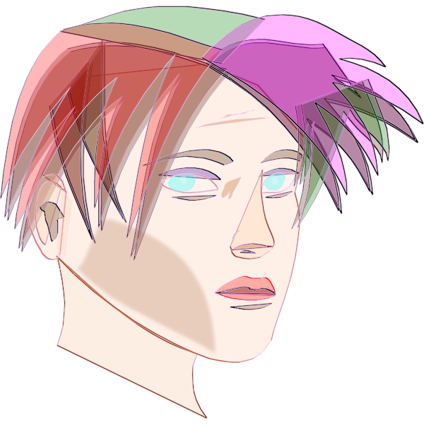 SVG Vector graphics of a man with spiky hair