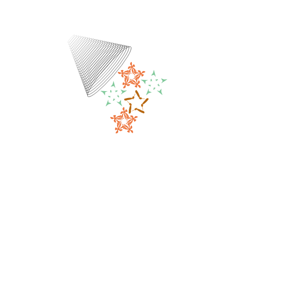 SVG Vector graphics of abstract lamp and snowflakes