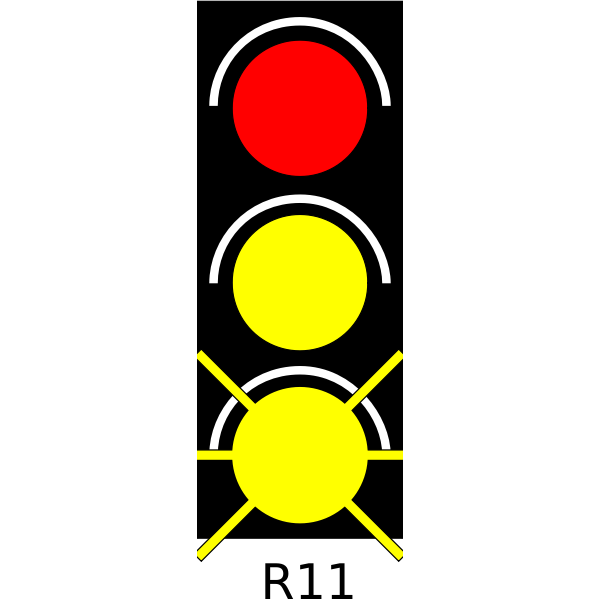 SVG Vector graphics of amber GO traffic light illustration