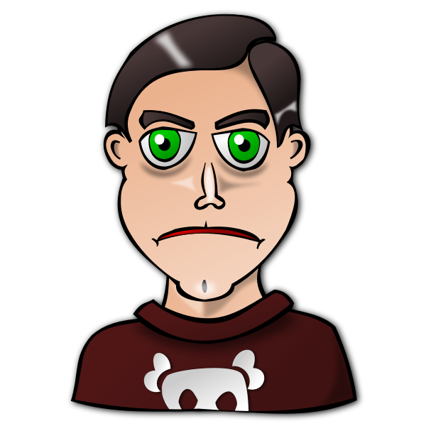 SVG Vector graphics of an annoyed man