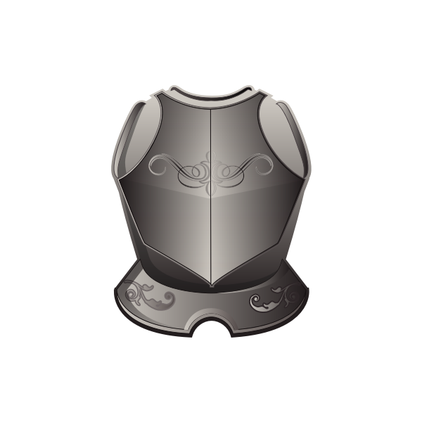 SVG Vector graphics of armor breastplate in grayscale