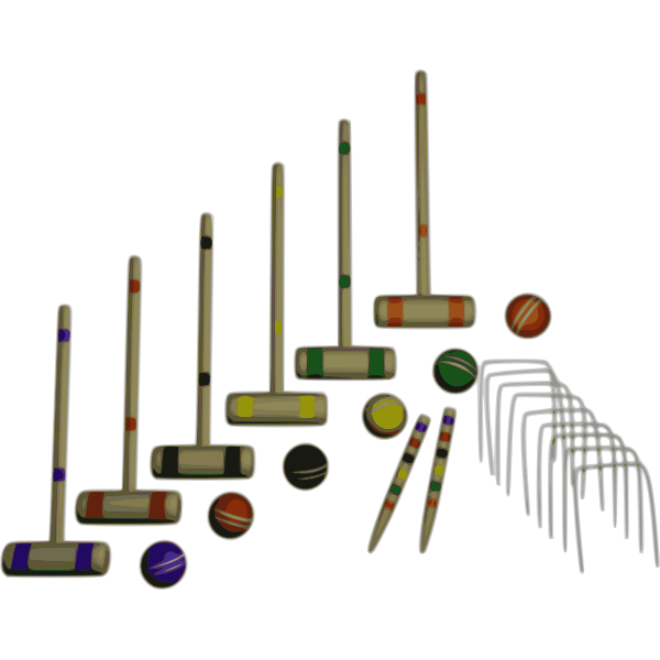 SVG Vector graphics of backyard croquet set
