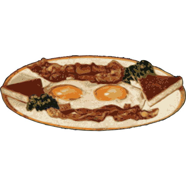 SVG Vector graphics of bacon and egg breakfas