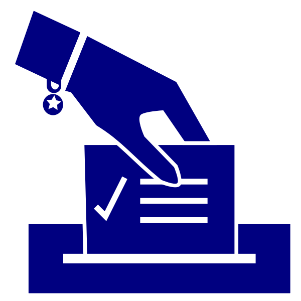 SVG Vector graphics of ballot box with ladies039 hand putting in a ballot paper