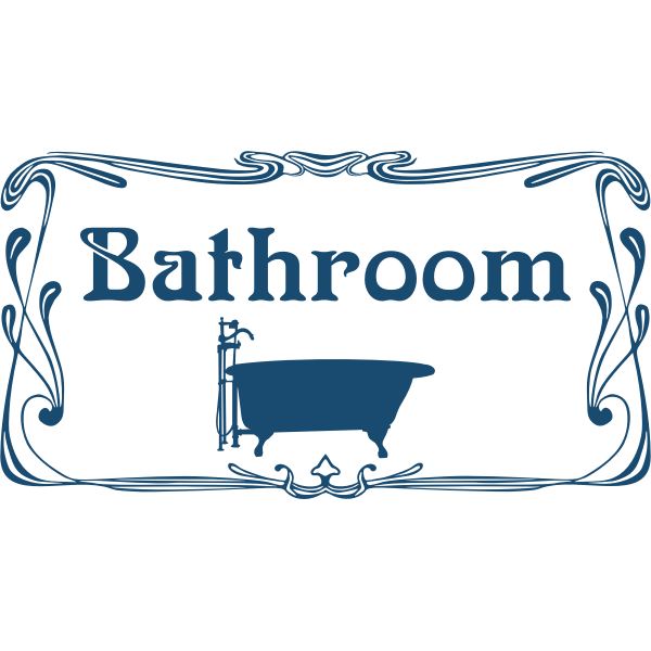 SVG Vector graphics of bathroom blue decorated door sign
