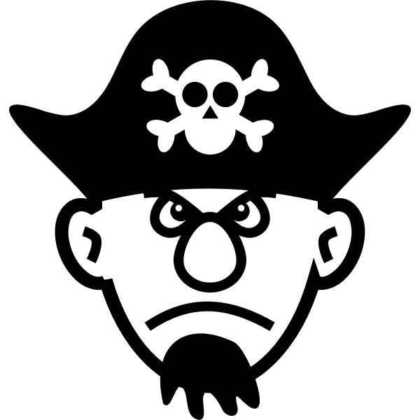 SVG Vector graphics of big nosed young pirate with beard