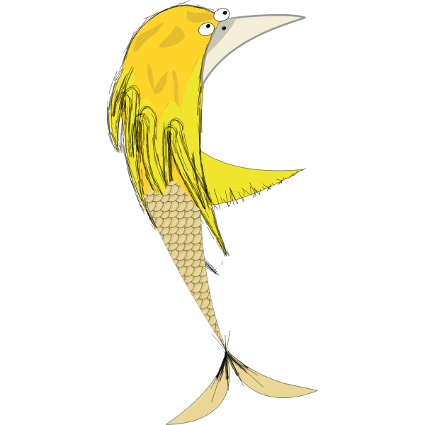 SVG Vector graphics of bird siren comic character