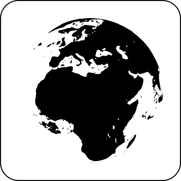 SVG Vector graphics of black and white Earth icon