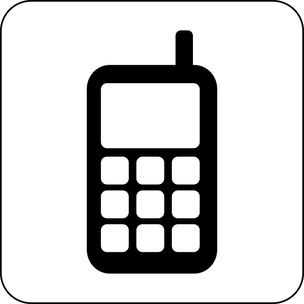 SVG Vector graphics of black and white mobile phone icon