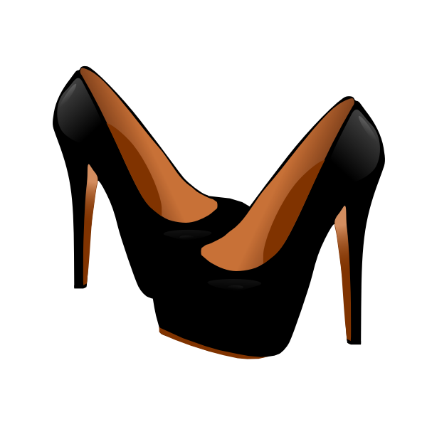 SVG Vector graphics of black high heel ladies shoe