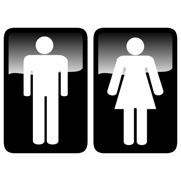 SVG Vector graphics of black male and female rectangular toilet signs