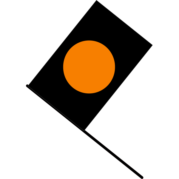 SVG Vector graphics of black with orange circle flag