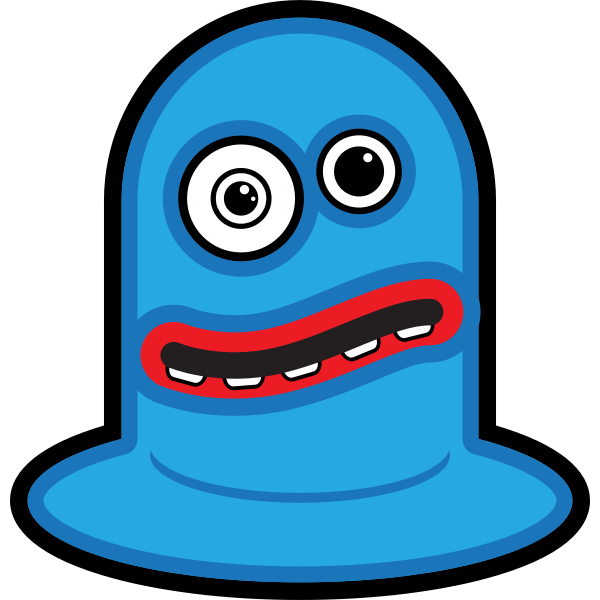 SVG Vector graphics of blue cartoon creature