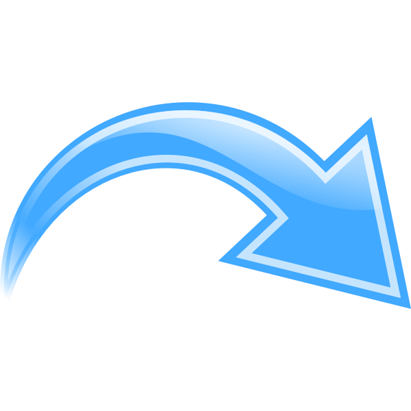 SVG Vector graphics of blue curved arrow down