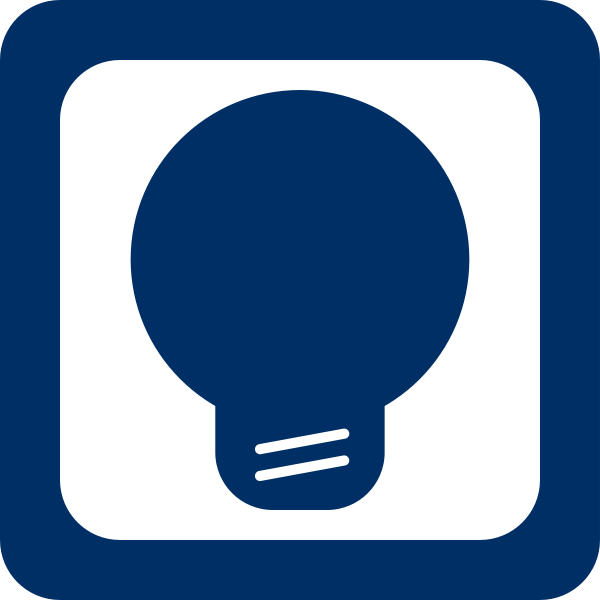 SVG Vector graphics of blue square bulb icon