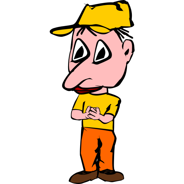 SVG Vector graphics of boy with pet lines in color