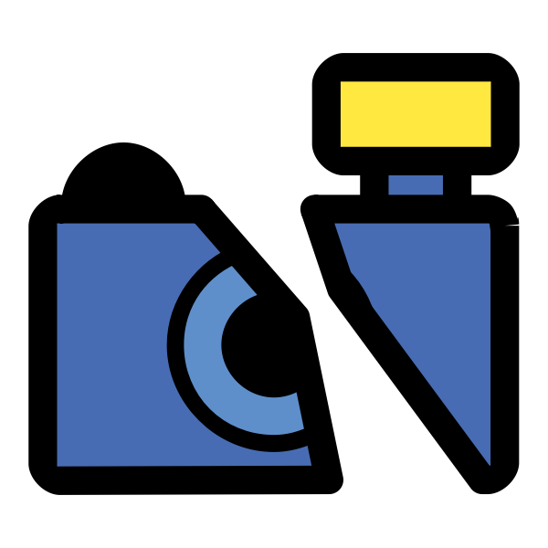 SVG Vector graphics of broken photo camera drawn icon
