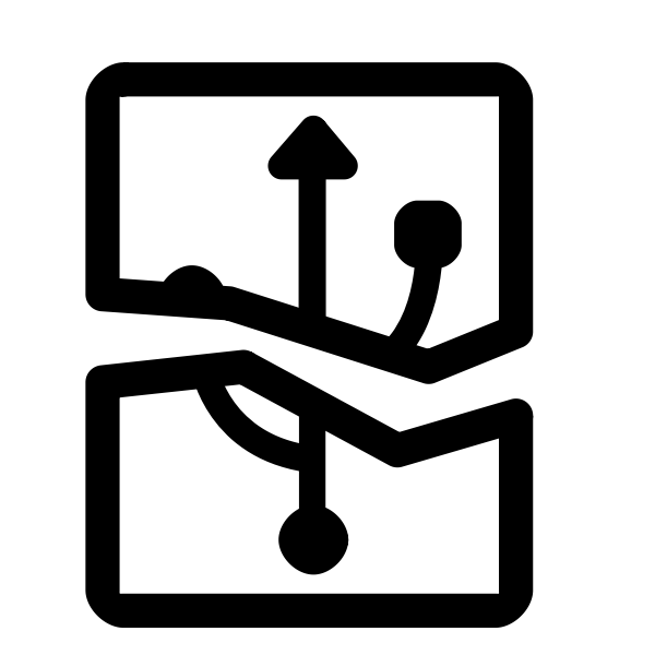 SVG Vector graphics of broken USB plug sign