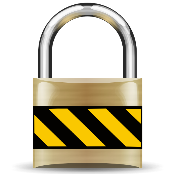 SVG Vector graphics of bronze padlock with stripes