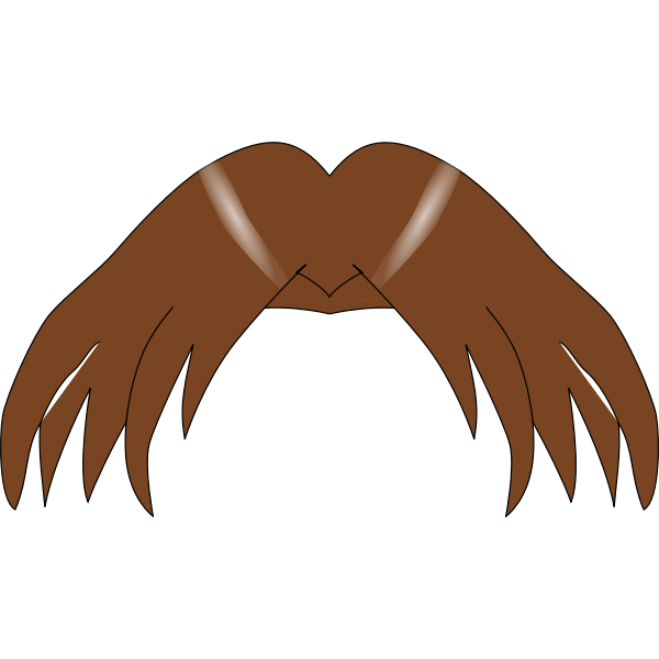 SVG Vector graphics of brown manga hair element