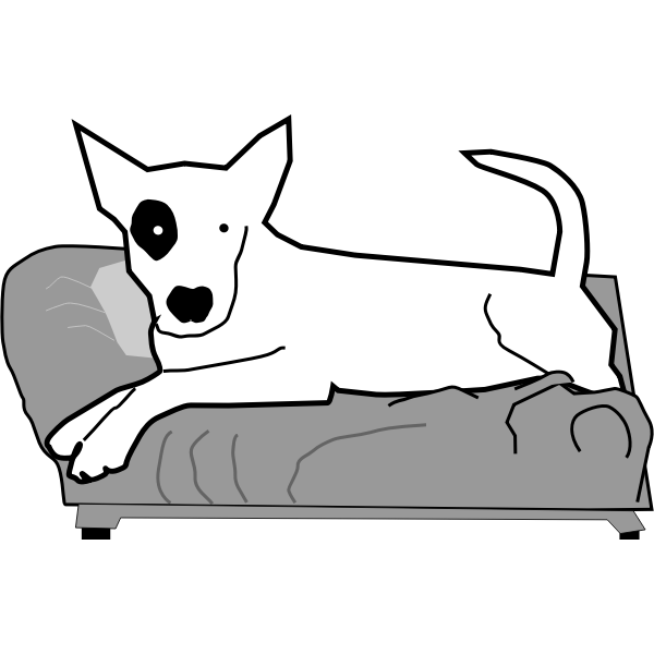 SVG Vector graphics of bullterrier on the bed