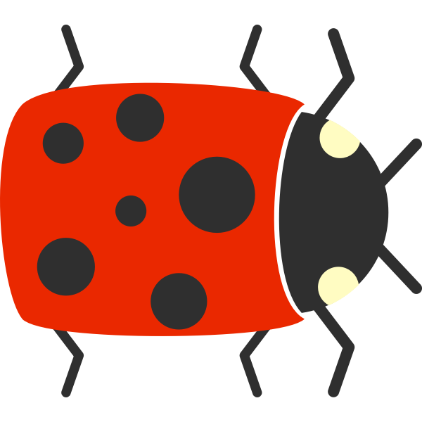 SVG Vector graphics of cartoon ladybug closeup